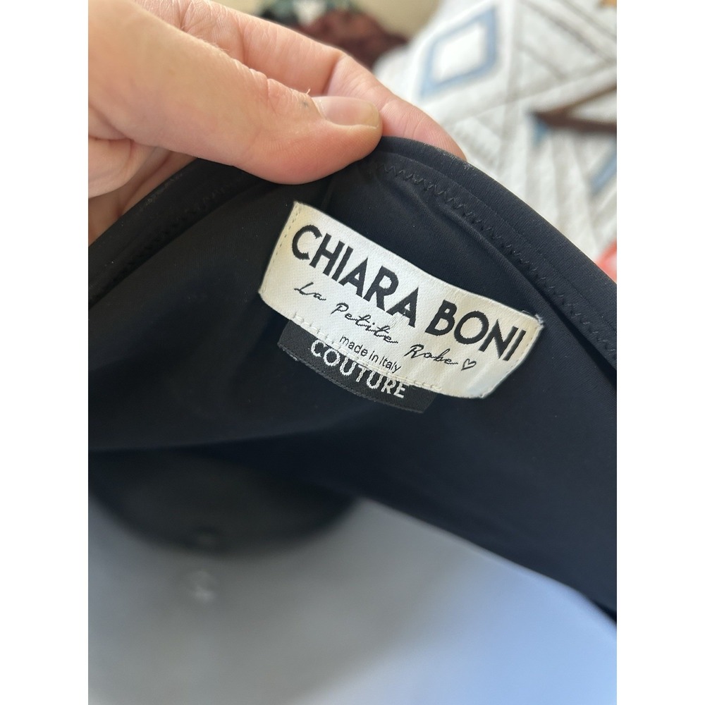 Chiara Boni Couture Sissel Rose Long Designer Gown 6 Maxi Dress Black Formal 42 - Picture 8 of 10